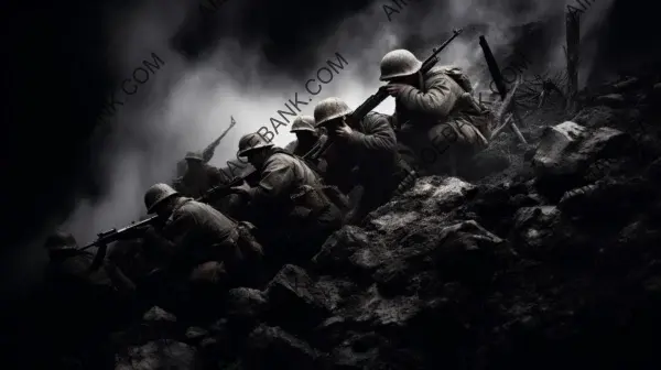 Dramatic Atmosphere: Evocative Shots of WWII Guerrilla Warfare