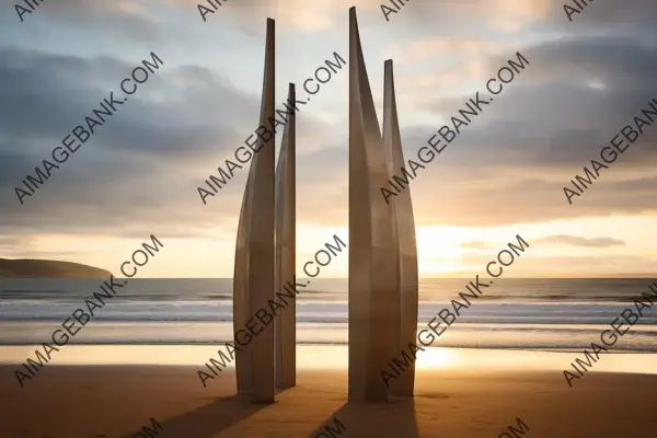 Omaha Beach Memorial: A Serene and Reverent Image