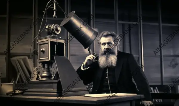 Alexander Graham Bell: A Fascinating Image from 187X, Reflecting His Inventiveness