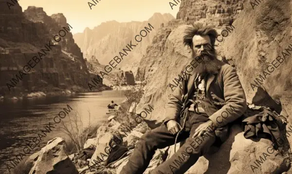 John Wesley Powell: A Captivating Photo from 1869, Showcasing His Explorations of the Colorado River