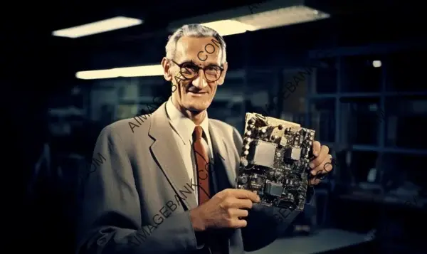 Robert Noyce: A Striking Snapshot from 1959, Commemorating His Innovations in Integrated Circuit Design