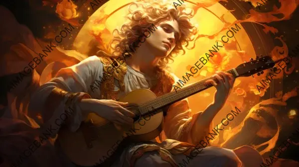 Apollo, the God of Music and Sun, Inspiring in a Photo