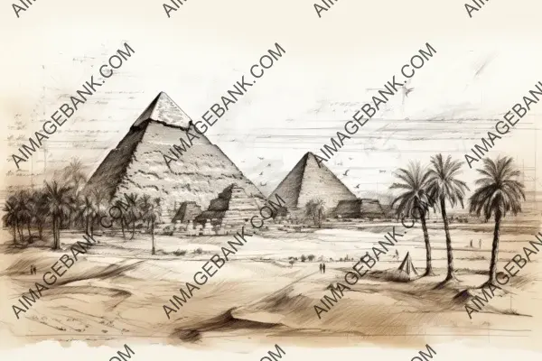 Unveiling the Grandeur of the Giza Pyramids through a Captivating Photo