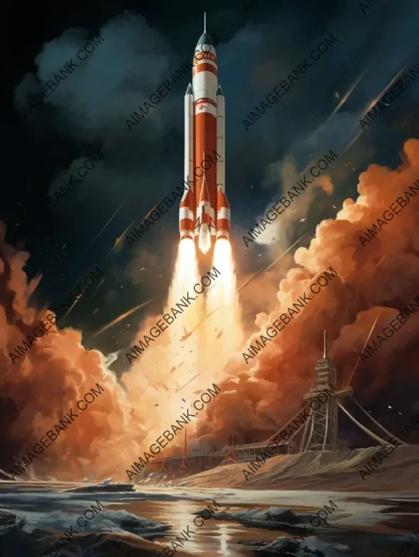 Space Exploration Rockets Launching Illustrated