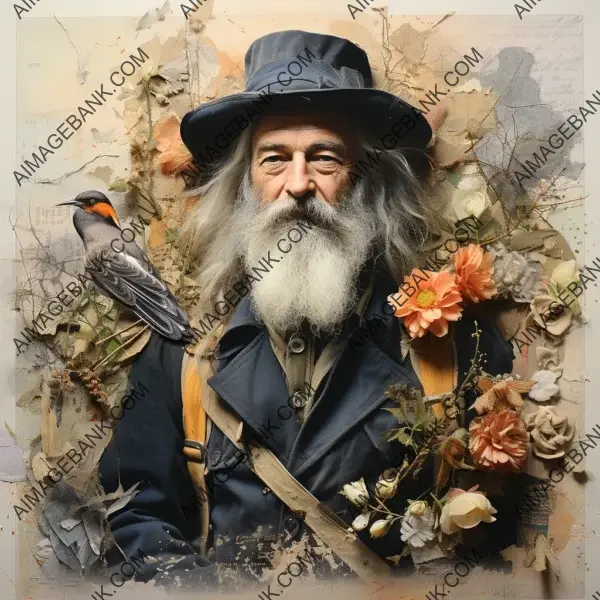 Walt Whitman Mixed Media Artwork Created