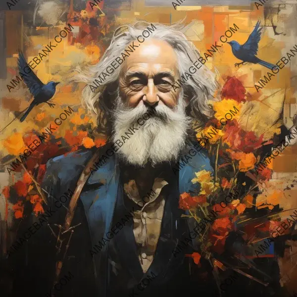 Walt Whitman Mixed Media Artwork Created