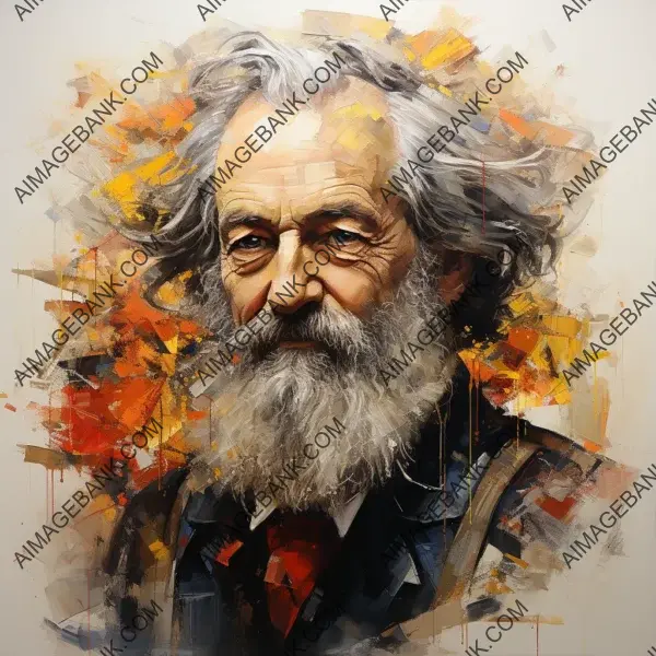 Walt Whitman Artistic Mixed Media Expression