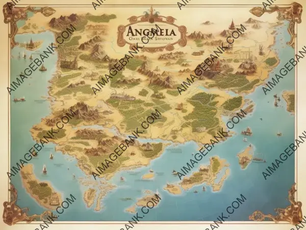 Pangea Map Illustration Showcasing Ancient Civilizations