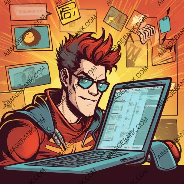 Comic style notebook monitor password