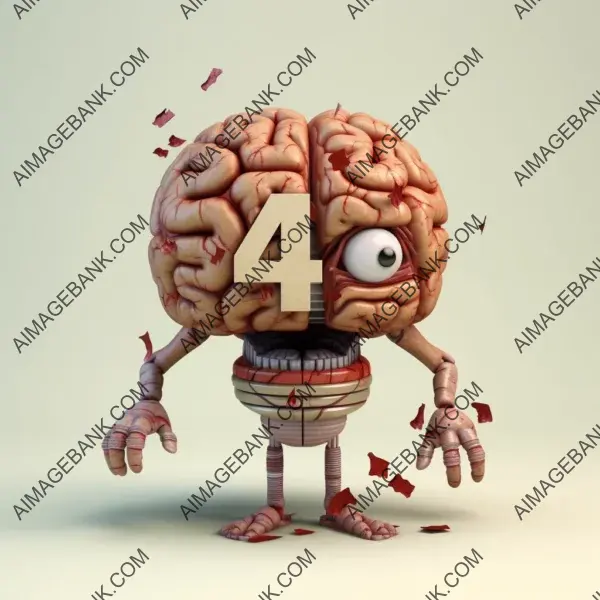 Confused brain surrounded 404 error disoriented