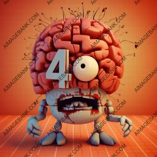 Confused brain surrounded 404 error flustered