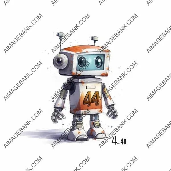 Cute but sad robot 404 error page isolated endearing