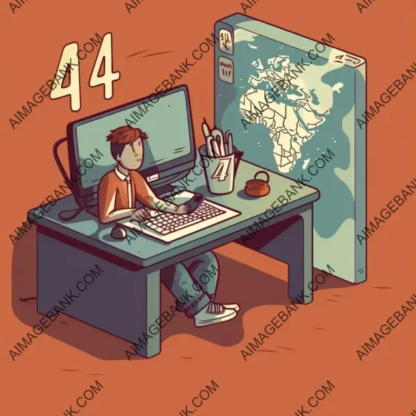 404 Page Not Found: Outlined Single Illustration