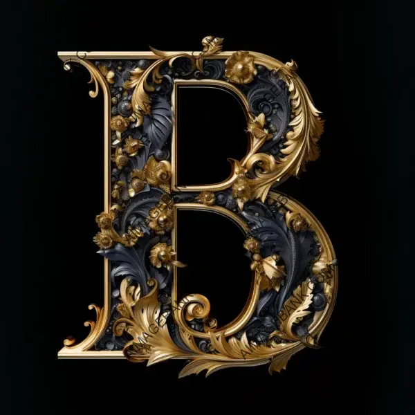 32K UHD Formal Black Royal Style Letter