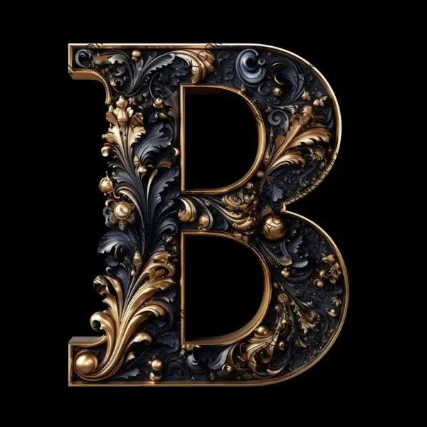 Formal Luxury Black Royal Letter in 32K UHD Resolution