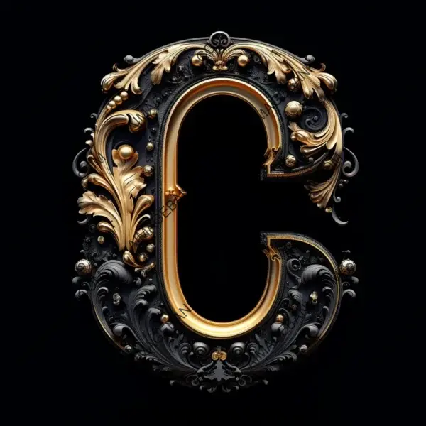 Formal Luxury Black Royal Style Letter in 32K UHD Resolution