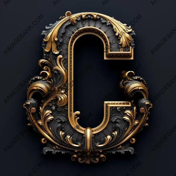 Formal Luxury Black Royal Letter with Style in 32K UHD