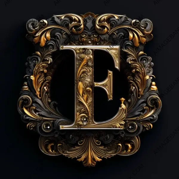 32K UHD Formal Black Royal Style Letter with Royal Luxury Style