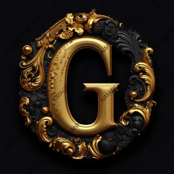 Formal Luxury Black Royal Letter with Formal Royal Style in 32K UHD