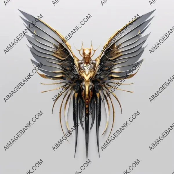 Dreamlike Angel Wings: High-Resolution Metal Art