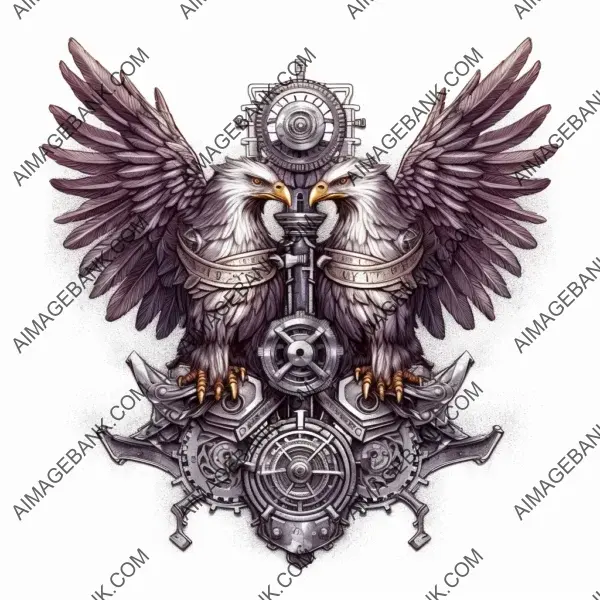 Steampunk Inspired: Double-Headed Eagle Logo Design