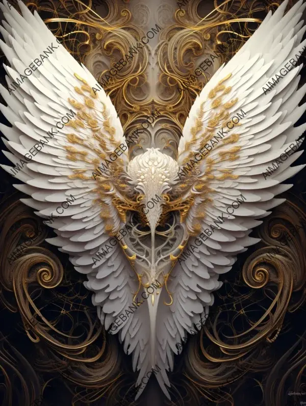 Ethereal Beauty: Hyper-Detailed Filigree Angel Wings