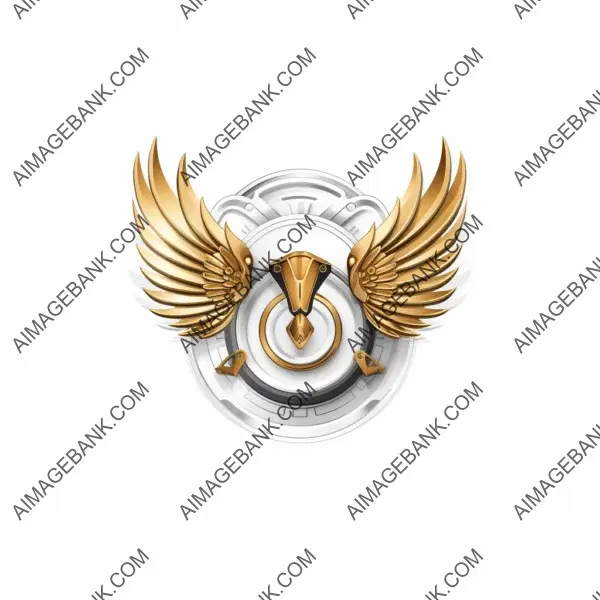 Circle of Elegance: Golden Bullet Logo with White Background