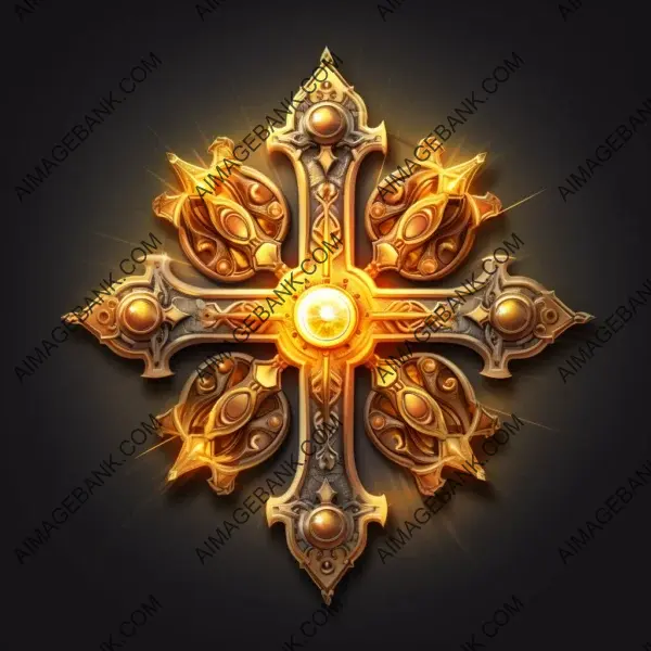 Sacred Skills Unleashed: Holy-Themed Clickable Logo for Video Games