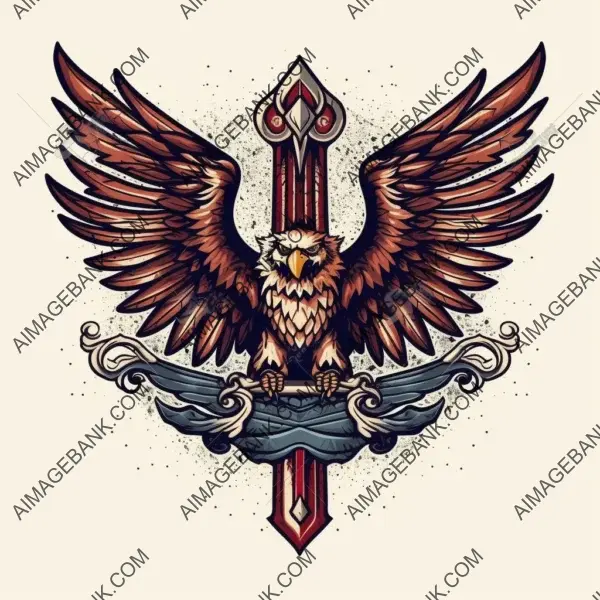 Eagle Trident Dominance: Aggressive Grap Logo Design