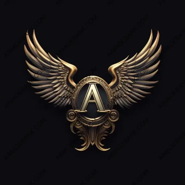 Luxurious Ascension: High-Resolution Modern Logo with Rising Archangel