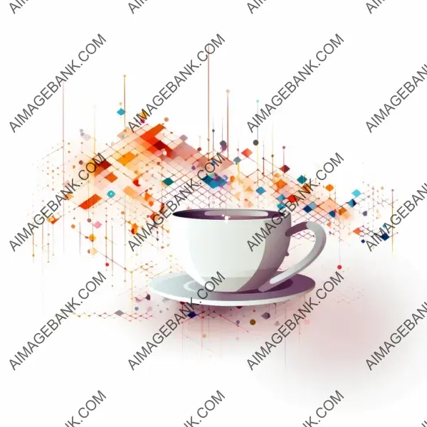 Trendy white coffee cup: Simple logo design