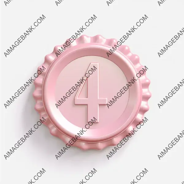 Transparent-backed pi-shaped badge in cute pink pastel