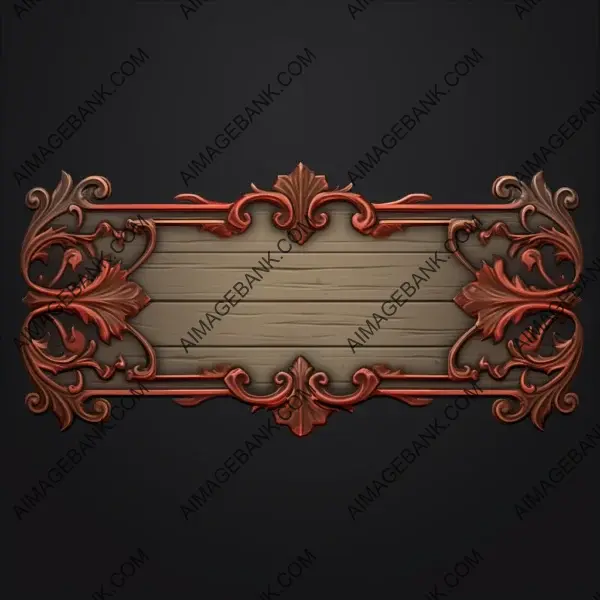 Medieval game UI with a transparent border for panel elements