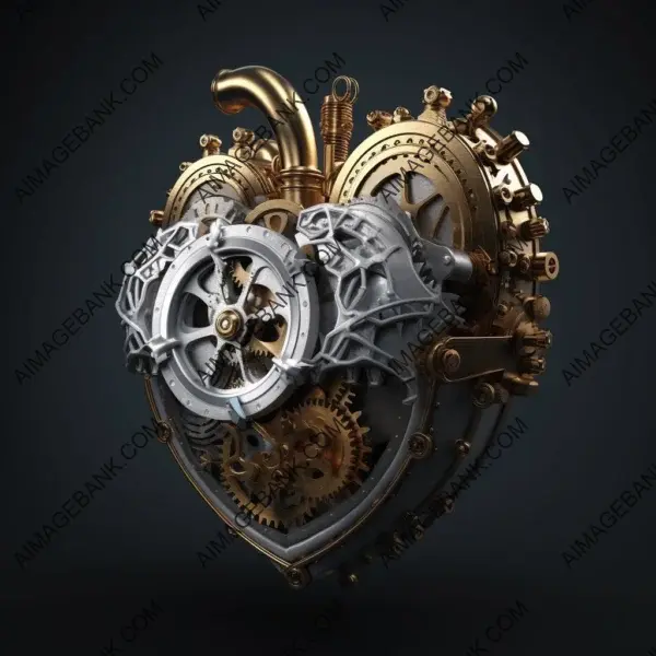 Anatomically Correct Heart in Mechanical Gear Automaton