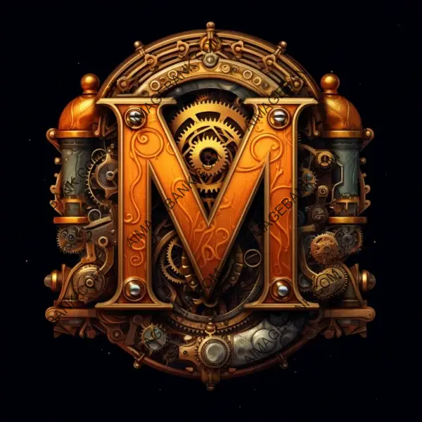 Steampunk-Inspired Logo Design: Letters in the Foreground