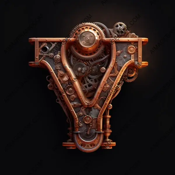 Industrial Victorian Elegance: Steampunk Letter Logo