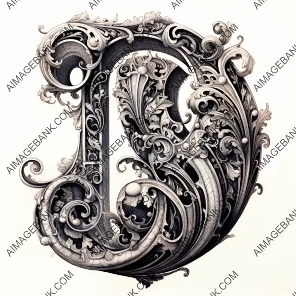 Artistic Penmanship: Ornate Calligraphy Letter