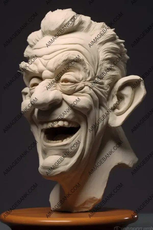 Matte White Cast: Caricature of a 70-Year-Old Man