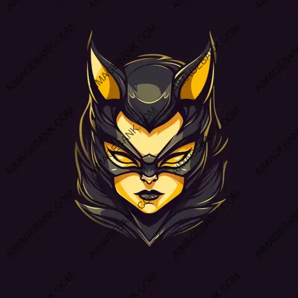 Animated Cat Woman Logo: Face in Style