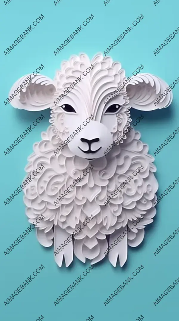 Beautiful and Cute Sheep in Paper Art Craft