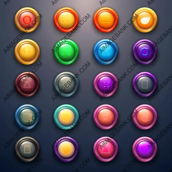 GUI Button Collection with Simple and Dimensional Design