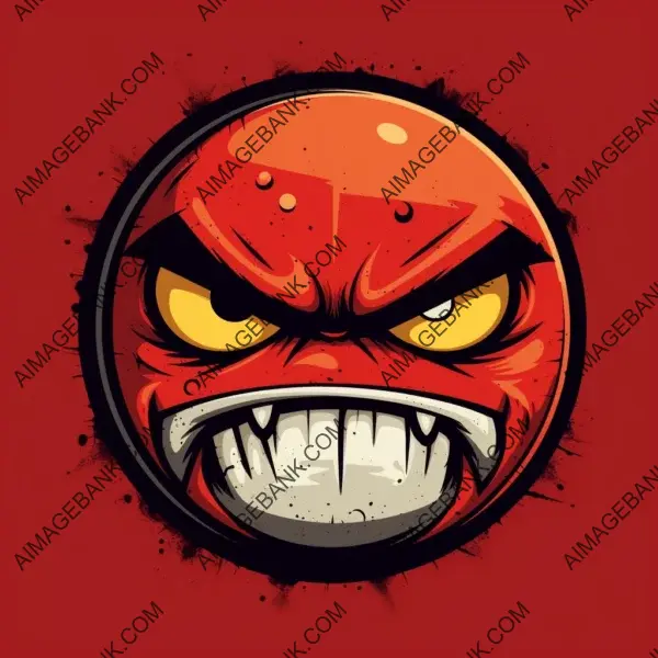 Expressive Angry Emoticon Graphic