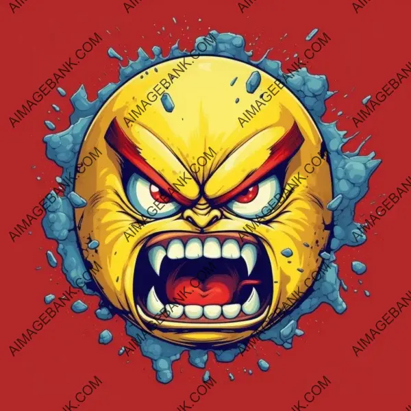 2D Angry Emoticon Tee Design