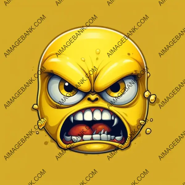 Angry Yellow Emoticon Tee Graphic