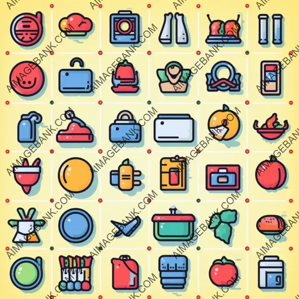 Elegant Outline Icon Set Featuring Icons of Lifestyle-Related Items