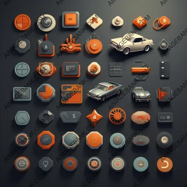 Clean and Stylish Grid of Modern 3D Cinema 4D-Style Icons