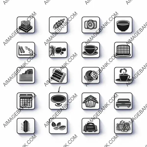 Argus C3 Style Black and White Icons Crafted Using Photoshop