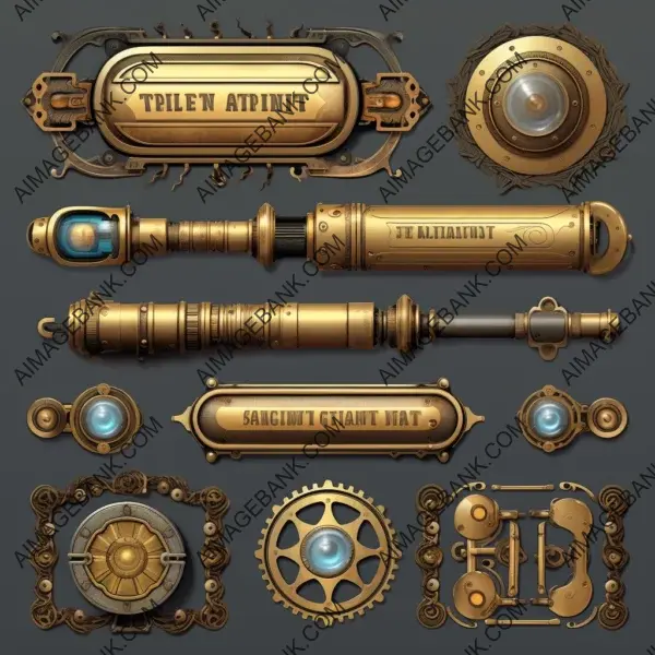 Enhance Your Designs with Stylized Steampunk UI Elements