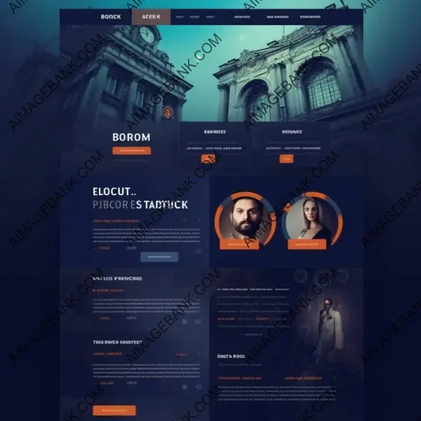 Modern and vibrant UI/UX design in blue and orange