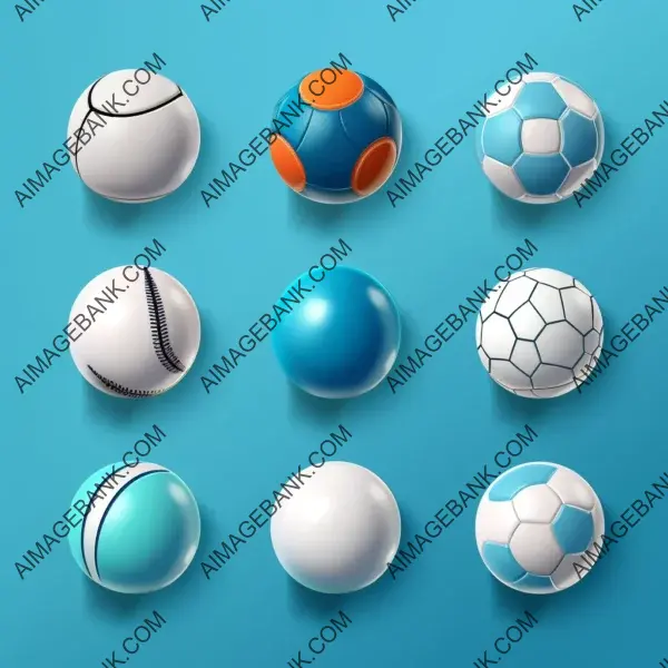 Isolated collection of 3D sports icons